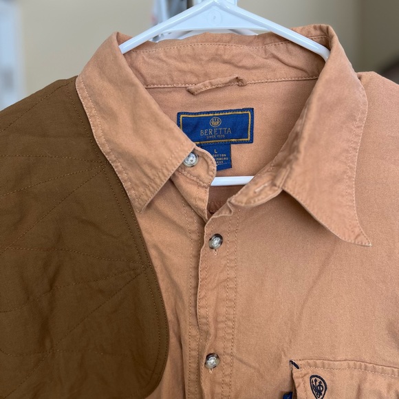 Beretta Button Up, Mens L, Brown - Picture 3 of 9